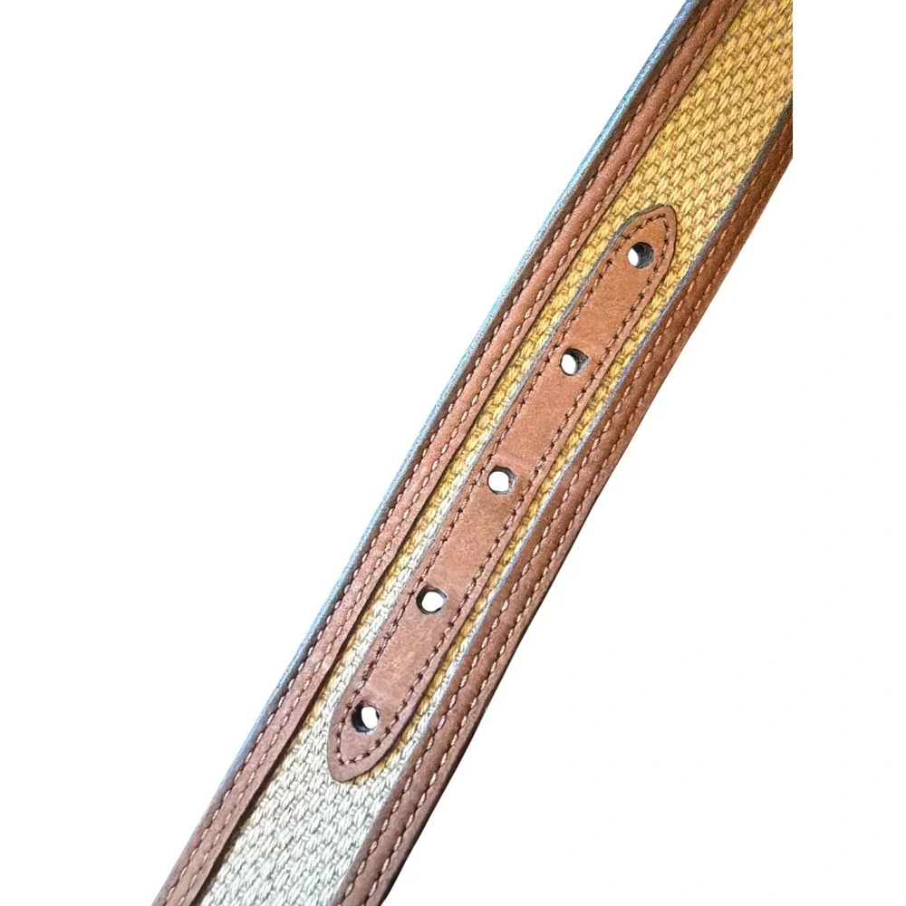 Lejon Belt Brown Tan 13313 Oil Tanned Nu-Buck Woven Fabric Made in USA Size 54